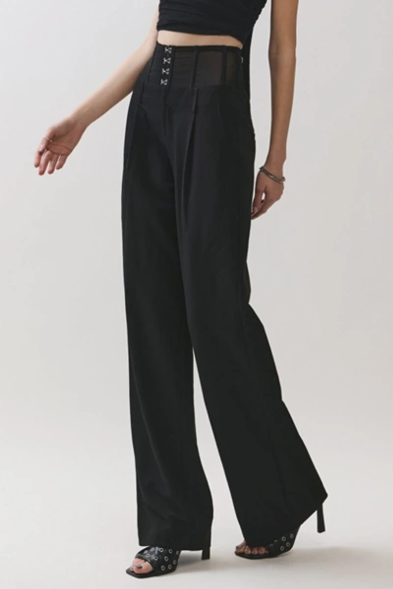 Personal Code Tara Mesh Corset Hook & Eye Trouser Pants