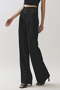 Personal Code Tara Mesh Corset Hook & Eye Trouser Pants