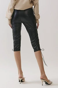 Personal Code Carter Lace Up Pleather Capri Pants