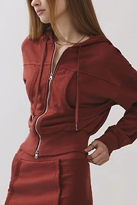 Personal Code Ami Cropped Zip-Up Hoodie