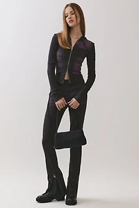 Personal Code Dusk Washed Ribbed Zip-Up Hooded Top