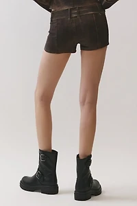 Personal Code Mars Dark Wash Belted Micro Shorts