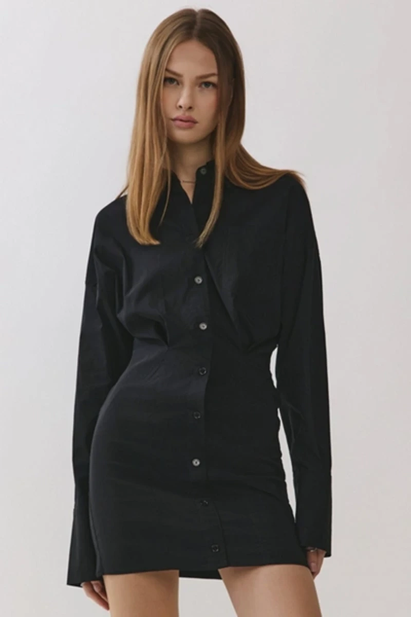 Personal Code Stephanie Button Down Woven Mini Dress