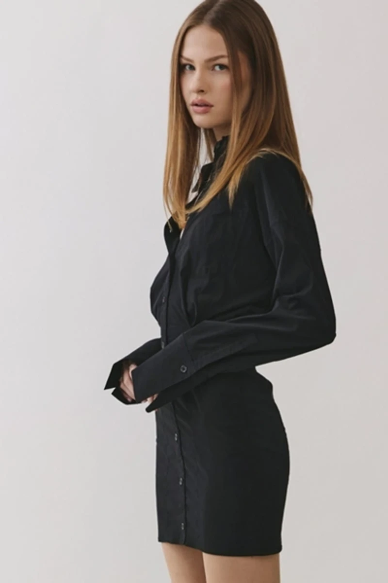 Personal Code Stephanie Button Down Woven Mini Dress