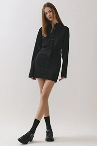 Personal Code Stephanie Button Down Woven Mini Dress