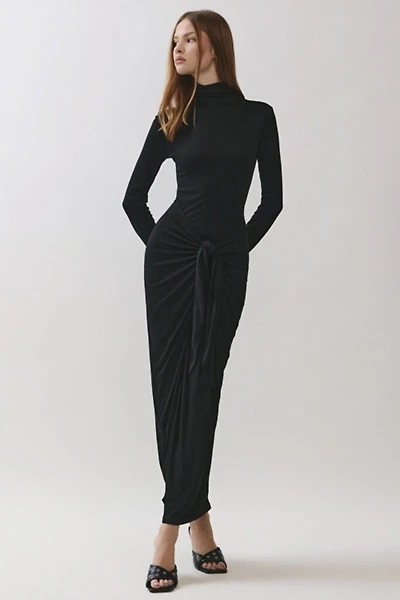 Personal Code Rosaline Turtle Neck Maxi Dress With Knot Tie