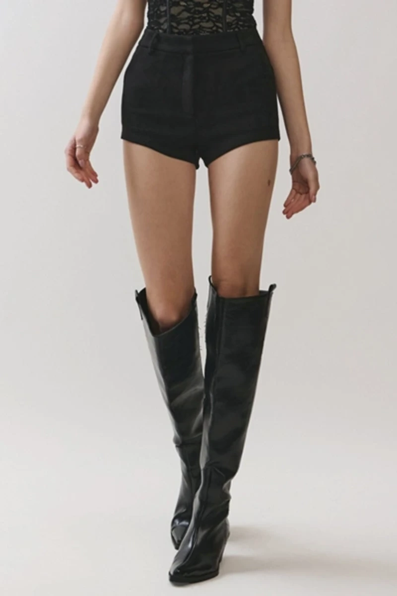 Personal Code Marybell Suede Micro Shorts