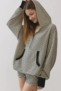 Personal Code Amiri Stripe Half Zip Up Hoodie