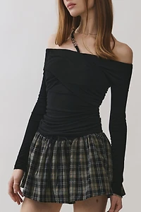 Personal Code Eleanor Off Shoulder Chain Accent Top