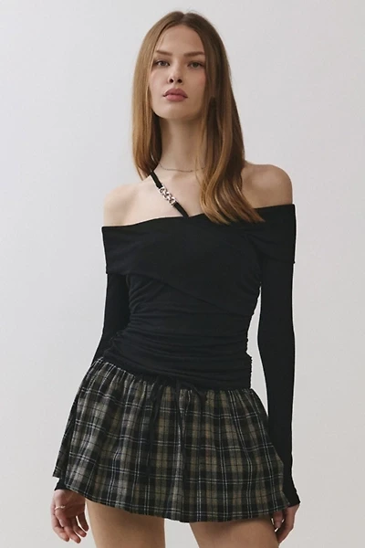 Personal Code Eleanor Off Shoulder Chain Accent Top