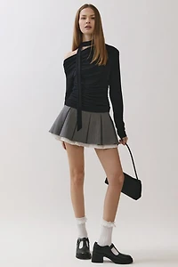 Personal Code Natalie Ruched Off The Shoulder Top With Scarf