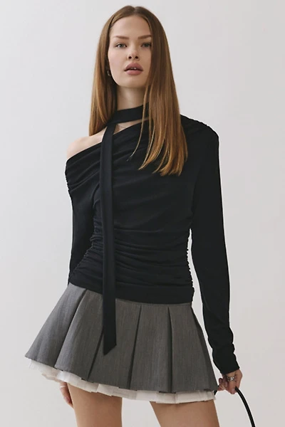 Personal Code Natalie Ruched Off The Shoulder Top With Scarf