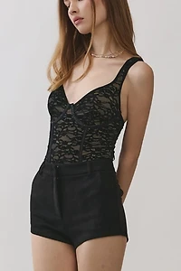 Personal Code Gaia Velvet Lace Corset Bodysuit