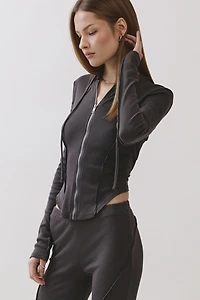 Personal Code Kira Ribbed Zip-Up Hooded Top