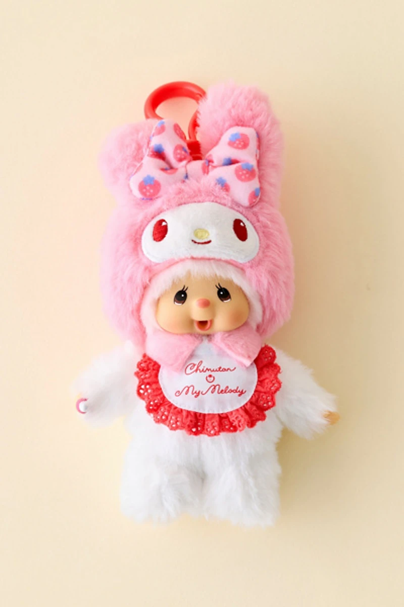 Monchhichi Chimutan X Sanrio My Melody UO Exclusive Plushie Keychain