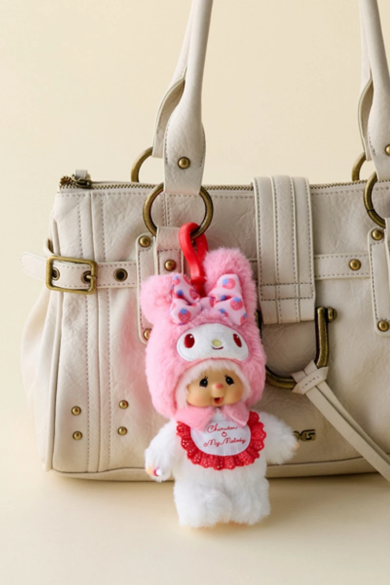 Monchhichi Chimutan X Sanrio My Melody UO Exclusive Plushie Keychain