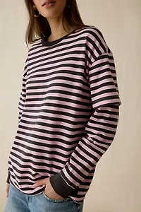 Vans Twofer Striped Layered Long Sleeve Shirt