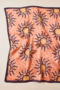 Retro Sun Pattern Satin Scarf