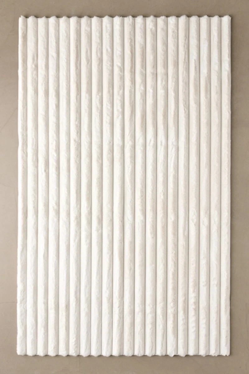 Kelsi Striped Faux Rabbit Washable Rug