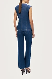 Nocturne Eyelet Detail Wide Leg Jean