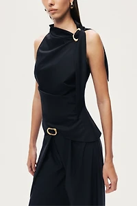 Nocturne Asymmetric Buckled Blouse