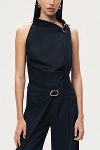 Nocturne Asymmetric Buckled Blouse