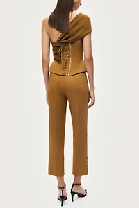 Nocturne One Shoulder Draped Corset Top