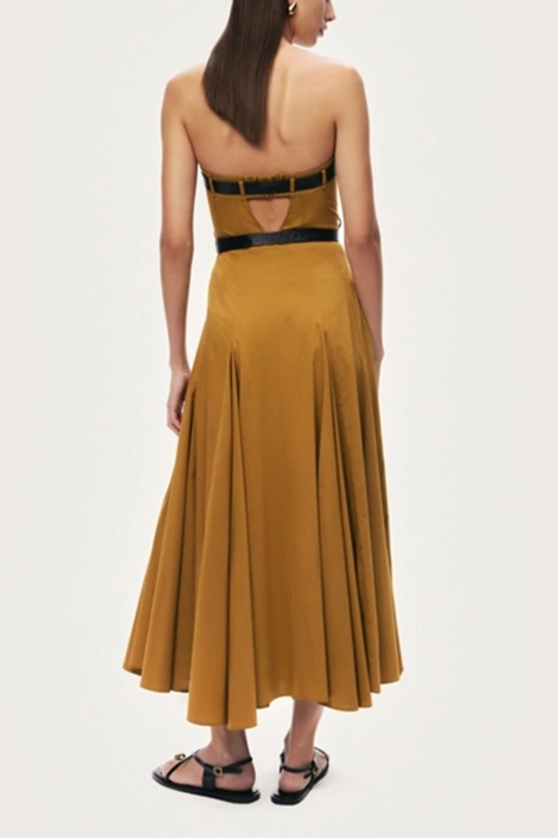 Nocturne Strapless Double Belted Midi Dress