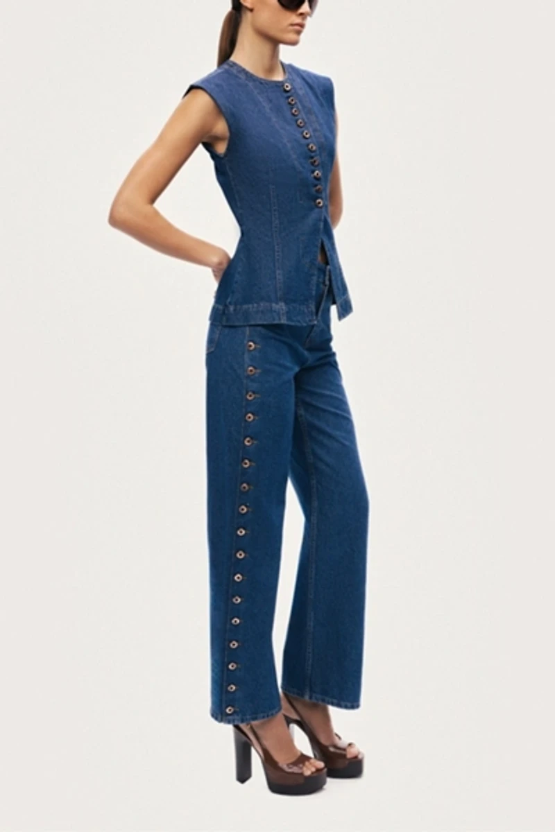 Nocturne Button Denim Vest