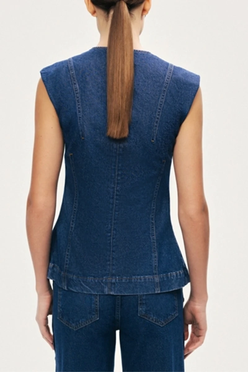 Nocturne Button Denim Vest