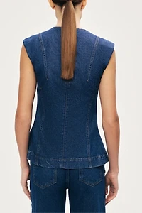 Nocturne Button Denim Vest