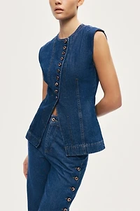 Nocturne Button Denim Vest