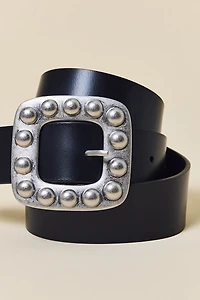 Paloma Studded Buckle Leather Belt