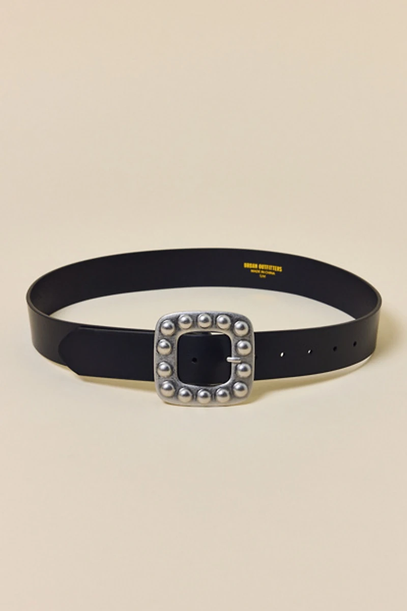 Paloma Studded Buckle Leather Belt