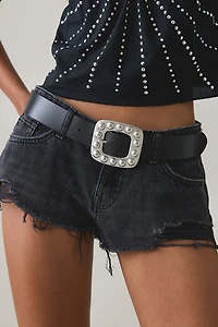 Paloma Studded Buckle Leather Belt