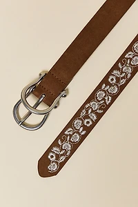 BDG Margot Lace Embroidered Suede Belt