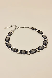 Allegra Leather O-Ring Chain Belt