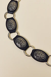 Allegra Leather O-Ring Chain Belt