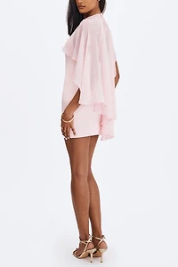 Miss Circle Umeko Asymmetrical Cape Mini Dress