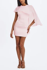 Miss Circle Umeko Asymmetrical Cape Mini Dress