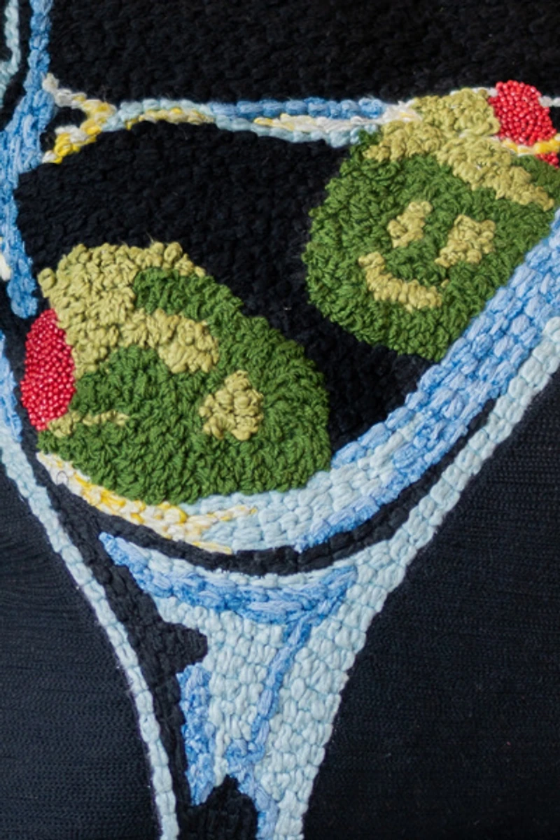 YaYa & Co. Jade Organic Cotton Olive Martini Pillow