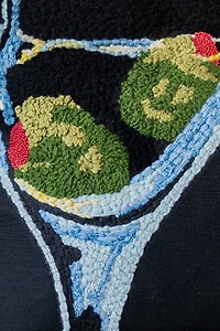 YaYa & Co. Jade Organic Cotton Olive Martini Pillow