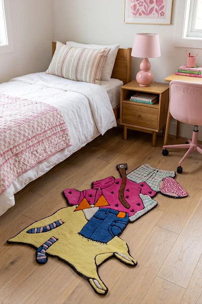 YaYa & Co. Fashionably Late Organic Cotton Handmade Clothing Pile Rug