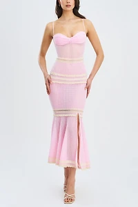 Miss Circle Pallas Lace Trim Crochet Mermaid Maxi Dress