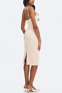 Miss Circle Gracie Ruched Satin Midi Dress