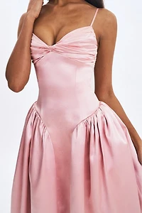 Miss Circle Tullia Satin Ruched Midi Dress