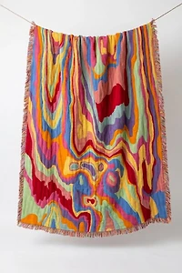 YaYa & Co. Bellows Organic Cotton Abstract Tapestry Throw Blanket