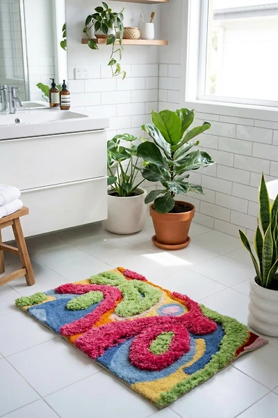 YaYa & Co. Bellows Organic Cotton Abstract Bathmat