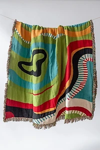 YaYa & Co. Echo Organic Cotton Abstract Tapestry Throw Blanket
