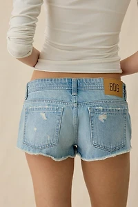 BDG Jenni Lace Trim Low-Rise Denim Micro Shorts